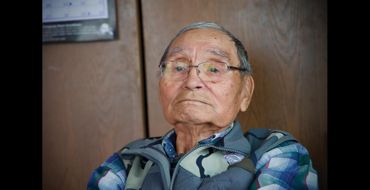 Photo by Jenni Monet LITTLE DIOMEDE ELDER— Orville Ahkina, Sr. dreams of another reunion with relatives who once lived on Big Diomede Island.