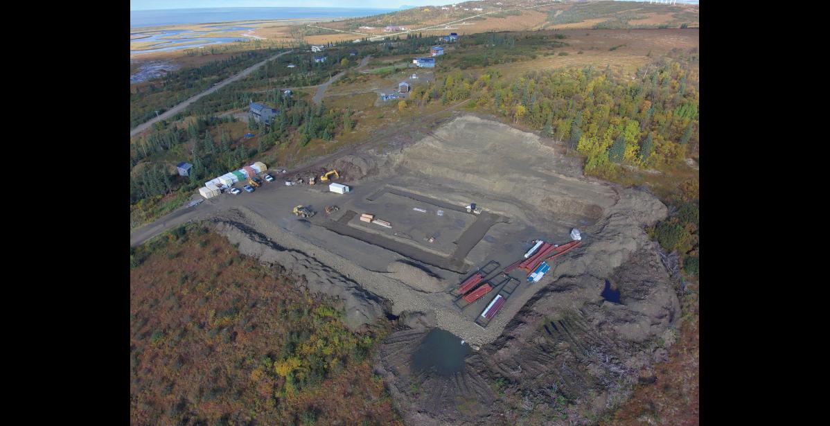 Photo courtesy Jerome Melin POOL— The site of the future pool in Unalakleet.