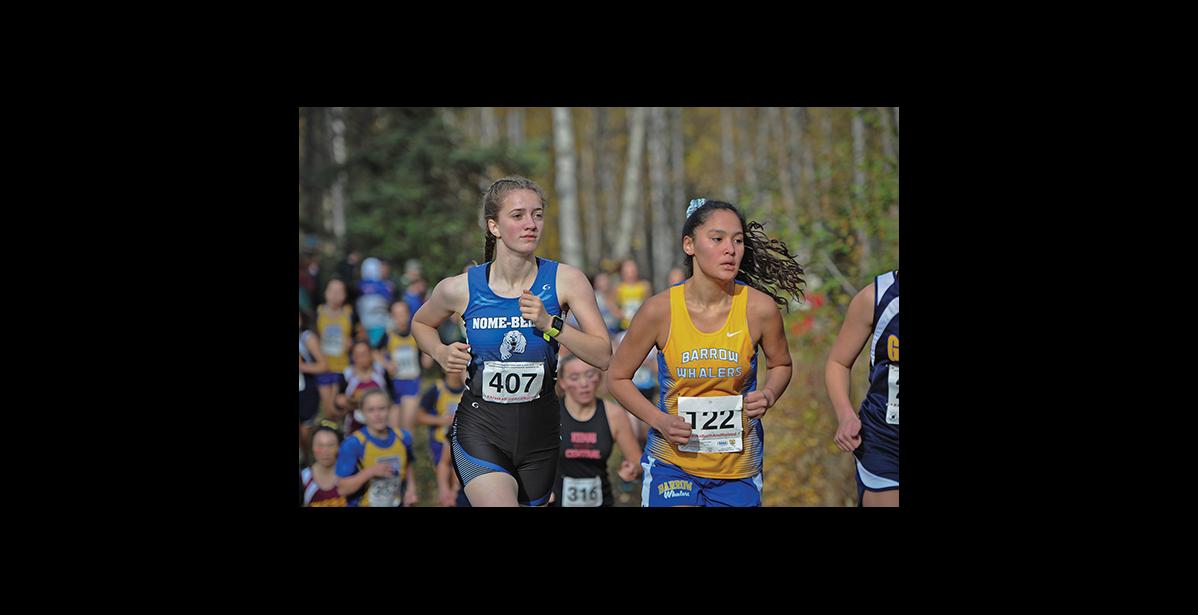 Photo by Michael Dinneen STATE XC CHAMPIONSHIPS— Nome Nanook Ava Earthman finished last Saturday’s State XC Championships in 45th place with a time of 24:20.2, at Bartlett High School in Anchorage.