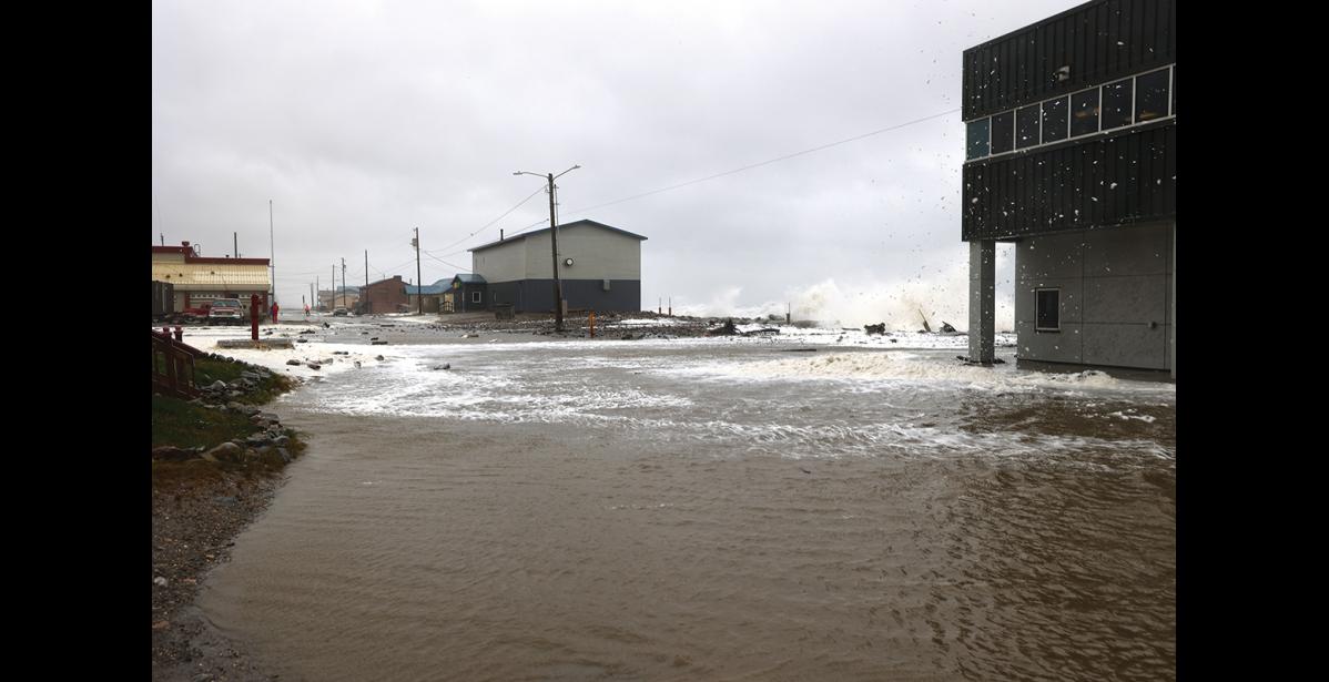 Photo by Nils Hahn Much of Front Street in Nome was under water during the Sept. 17 storm.