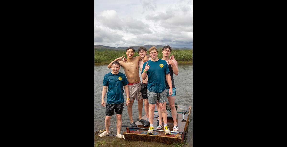 Photo by Sarah Manriquez Team Gold Digger claimed victory in the Midnight Sun Raft Race, finishing the course in 2 hours and 58 minutes on Sunday, June 22, 2025. Only two teams competed this year, with Team Spike finishing behind them.