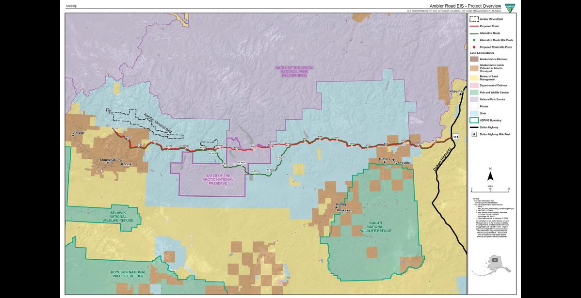 Source: BLM The proposed Ambler Road corridor.
