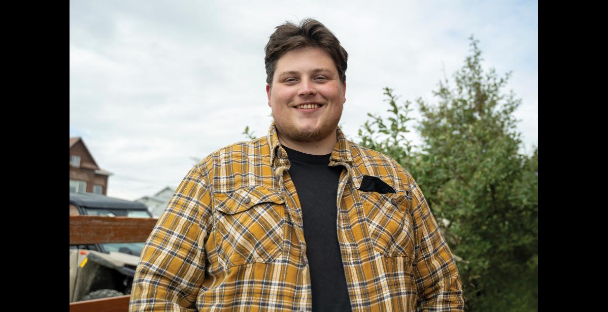 NEW IN TOWN — Anvil City Science Academy Principal Ayden Wickman poses for a photo on Front Street on Thursday, August 14. Photo by Ariana Crockett O'Harra