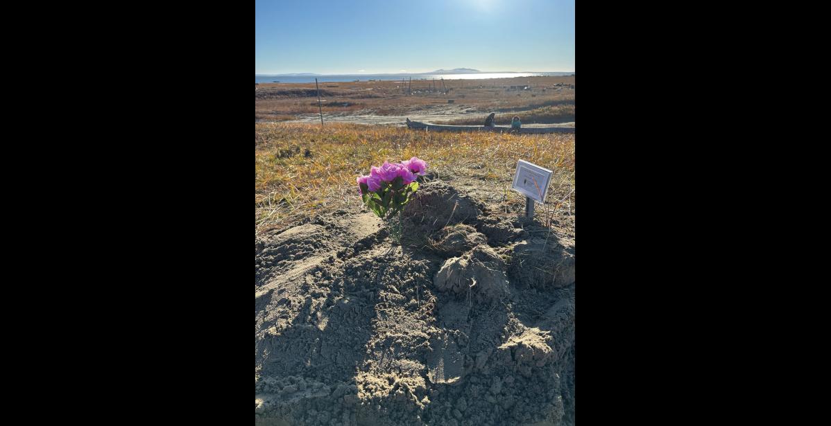 LAID TO REST – Tummassak’s grave in Shishmaref. Photo courtesy of Nyché Andrew