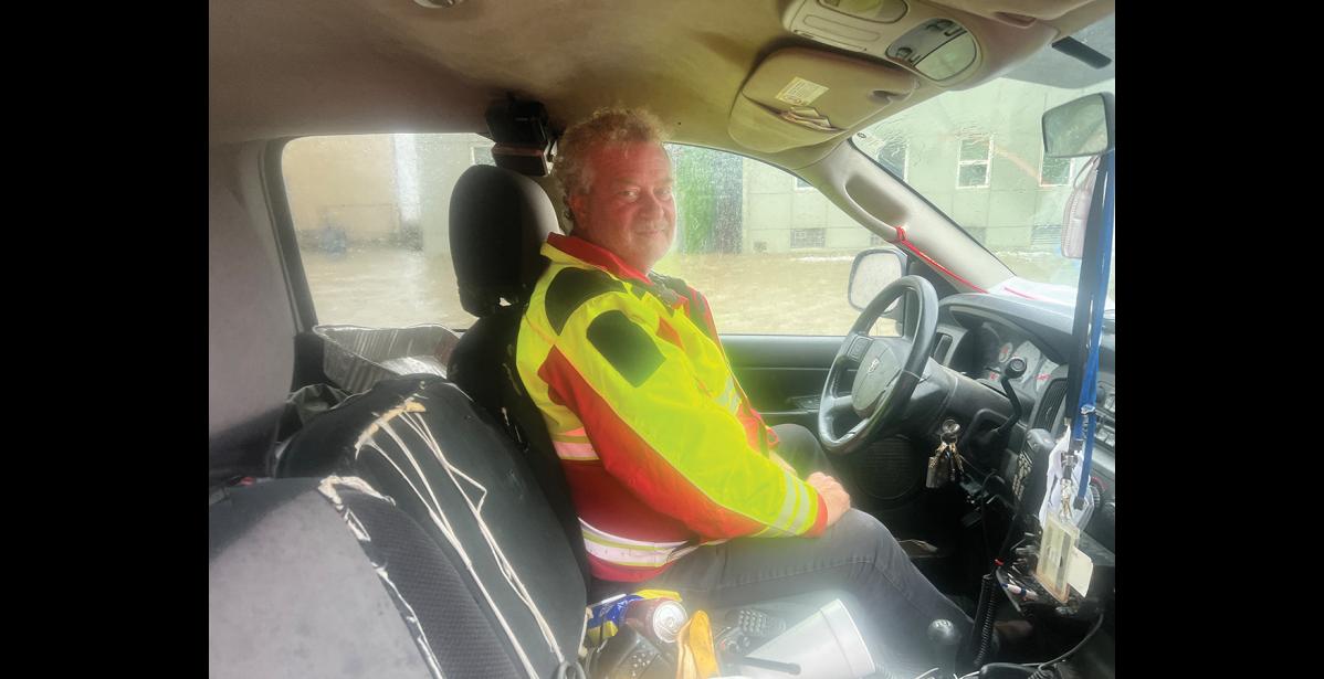 Photo by Diana Haecker MAYOR— Nome Mayor John Handeland driving around Nome to assess the situation during the storm on Sept. 17.