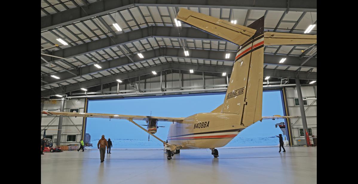 Photo by Megan Gannon DELIVERY — Bering Air recently added two Cessna SkyCouriers to its fleet for transporting mail and freight across the region.
