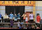 Photo by Anna Lionas MOVING & GROOVING— The St. Lawrence Island Dance Group performs at the Indigenous Peoples’ Day celebration at the Rec Center on Monday, Oct. 9.