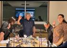 Photo by Anna Lionas SWORN IN- NSEDC CEO Janis Ivanoff swears in reelected members Frank Katchatag, Harvey Sookiayak and newly elected member Frieda Southall during NSEDC’s Board of Directors meeting in their Nome offices, November 3.