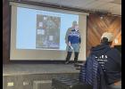 Photo by Anna Lionas WATER AND SEWER— Utility Manager Ken Morton presents on the future of Nome’s water and sewer facilities at the Mini Convention Center February 13.