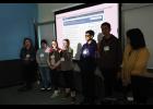Photo by Megan Gannon STUDENT PROJECTS — Two groups of Nome-Beltz high school students led by biology teacher Sarah Liben worked on projects to study the impact of harmful algal blooms on subsistence resources. One group consisted of Nutaasaq Ahnangnatoguk, Iryna Kadatska and Aldred Omedelina. Michael Marvin, Madison McClaren and Jeremy Miller were in the other.
