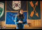 CAMPAIGN STOP— U.S. Senate candidate Mary Peltola speaks at a campaign event held at the Nome VFW Post #9569 on Tuesday, August 11. Photo by Ariana Crockett O'Harra