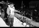 Nugget file photo/Diana Haecker DQ— Brent Sass won the Iditarod in 2022. He is shown here at the finish line, waving at Iditarod fans on Front Street in Nome.