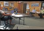 COUNCIL— Council members Jennifer Reader, (hidden Adam Martinson), Mark Johnson and Jerald Brown debated the best use of COVID-19 grant funding from the CARES Act. Also pictured is City Clerk Bryant Hammond and City Manager Glenn Steckman.  