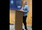 Photo by Diana Haecker EMERGENCY SERVICES— Paramedic Stephanie Nielson addressed the Nome Common Council with a stark message of burn-out in Nome’s volunteer ambulance emergency responders.