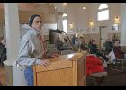 Photo by Diana Haecker Iditarod CEO Rob Urbach addresses the Nome Common Council in an emergency meeting at Old St. Joe's on March 17, 2020.