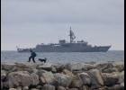 Photo by James Mason KASHIMA—The Japanese Naval training vessel Kashima stopped at Nome to pick up provisions and supplies last week. The ship is home to 310 naval cadets finishing their training.